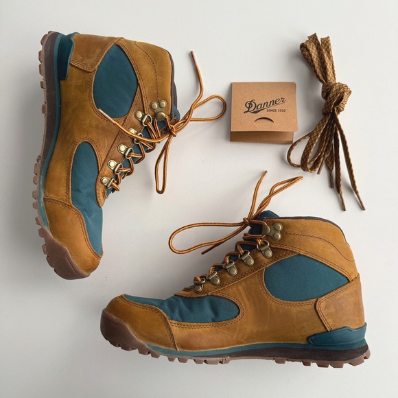 Danner EUC Jag II Waterproof Brown Deep Teal Lace Up Hiking Boots women 8.5 - Picture 3 of 8